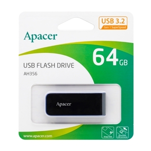 USBメモリ 64GB USB3.2 Gen1 Apacer AP64GAH356B-1 スライド式 USB3.0 USB
