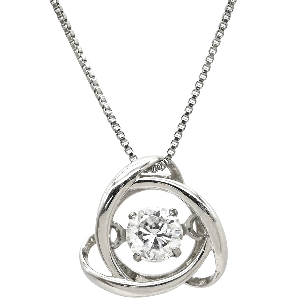 ネックレス ダイヤ ペンダント Pt900 シルバー プラチナム 1P 1石 1