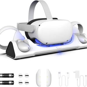 互換品 充電ドック Oculus Quest 2用充電スタンド CC213 コントローラー充電可能 Meta Quest 2 磁気充電ドック交換用アクセサリ 充電器のみ