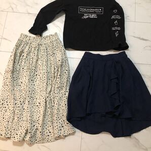 即決★まとめ売り★トップス★スカート2点★サイズ140★長袖★女の子★ロンT★子供服★長袖Tシャツ