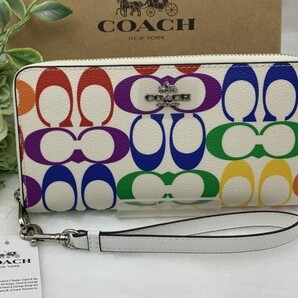 COACH コーチ 長財布 財布 レディース レインボー プレゼント 贈り物 ギフト ロング ジップ ブランド 新品未使用 ファッション C4537 A210