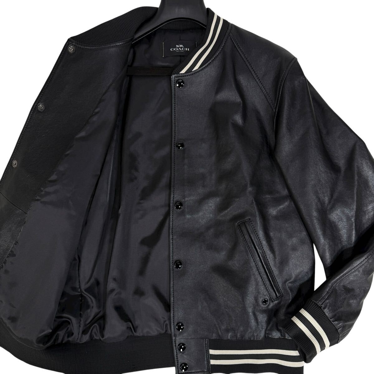 新品　未使用品　コーチ　COACH レザー　ライダースジャケット COACH - ☆美品☆コーチ シングルライダースジャケット シボ革 メタル