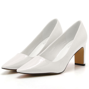 新品 大きいサイズ パンプス ホワイト 27cm 131313-44 エナメル調 ハイヒール