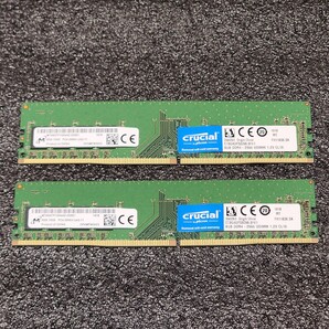 Micron CRUCIAL DDR4-2666MHz 16GB (8GB×2枚キット) MTA8ATF1G64AZ-2G6E1 動作確認済み デスクトップ用 PCメモリ
