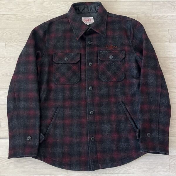 【美品 XL】The DUFFER of ST.GEORGE ダファーオブセントジョージ ウール チェック ジャケット 刺繍ロゴ 男性 メンズ オンブレ アメカジ