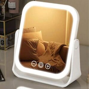卓上鏡 化粧鏡 LEDライト タッチセンサー 調光 メイク プレゼント