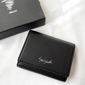 <未使用!!>■discord Yohji Yamamoto ディスコード ヨウジヤマモト 三つ折り財布 コンパクトウォレット レザー ブラック 黒 管:2511109
