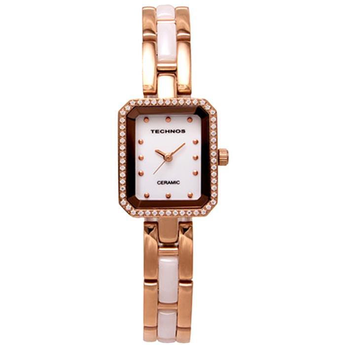 レディース 腕時計 TECHNOS テクノス T9831-PW 角型 セラミック
