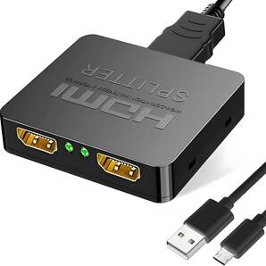 HDMI 分配器 1入力2出力 4K HDMIスプリッター 2画面 同時出力 hdmi 1080p 映像分配器 HDCP1.4 簡単接続 ブラック