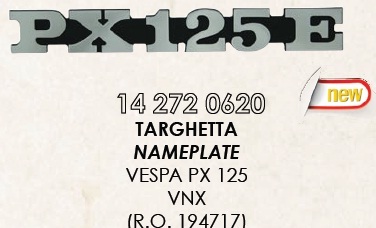 RMS 14272 0620 社外 外装 バッチ(サイドパネル) ベスパ PX1