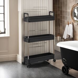 取っ手付き3段キッチンワゴン 隙間収納