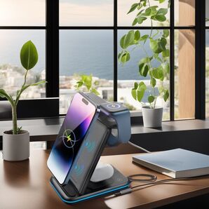 おすすめ ☆3in1 折り畳み式ワイヤレス充電ステーション 耐久性抜群 コンパク