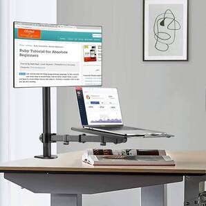 デュアルモニターアーム - トレイ付き、多角度調節可能、13-32インチ 新登場