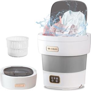 小型洗濯機 ミニ洗濯機 12L大容量 バケツ式 折りたたみ ライトグレー