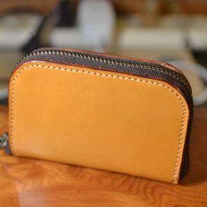 キャメルヌメ 牛革 カードケース コインケース