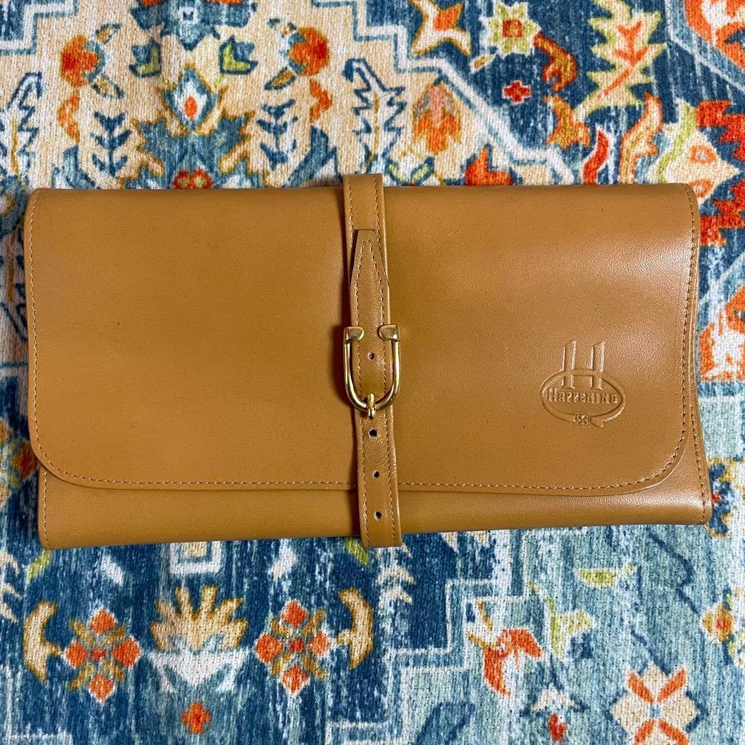 HAPPENING ハプニング 長財布 ベージュ ブラウン イタリア製 レザー