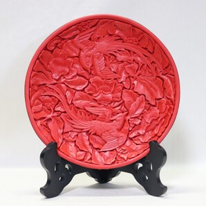 唐土漆彫模造品(樹脂製品)花鳥図 P027