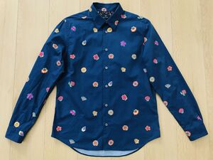 ポールスミス*花柄シャツ*ネイビー*M