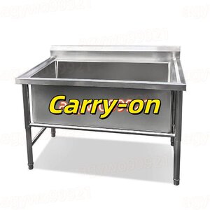 業務用ステンレスシンク単槽自立型ユーティリティシンク40CM深シンク屋外調理用大容量流し台工場 農園に適用 錆びず 100X70X80CM 201