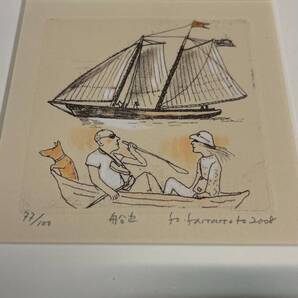 山本容子「船出」手彩色エッチング 77/100