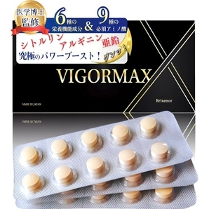 VIGORMAX 亜鉛 450mg シトルリン アルギニン マカ 特許技術 膨化高麗人参 6種の栄養機能成分 ブースト成分 必須アミノ酸EAA 30粒 1ヶ月分