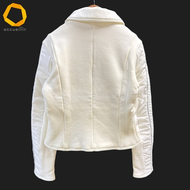 #wnc ディーゼル DIESEL ジャケット M 白 紺 ジップ ヴィンテージ 中綿 異素材 切替 ワッペン イタリア製 レディース [965818]_サムネイル画像2