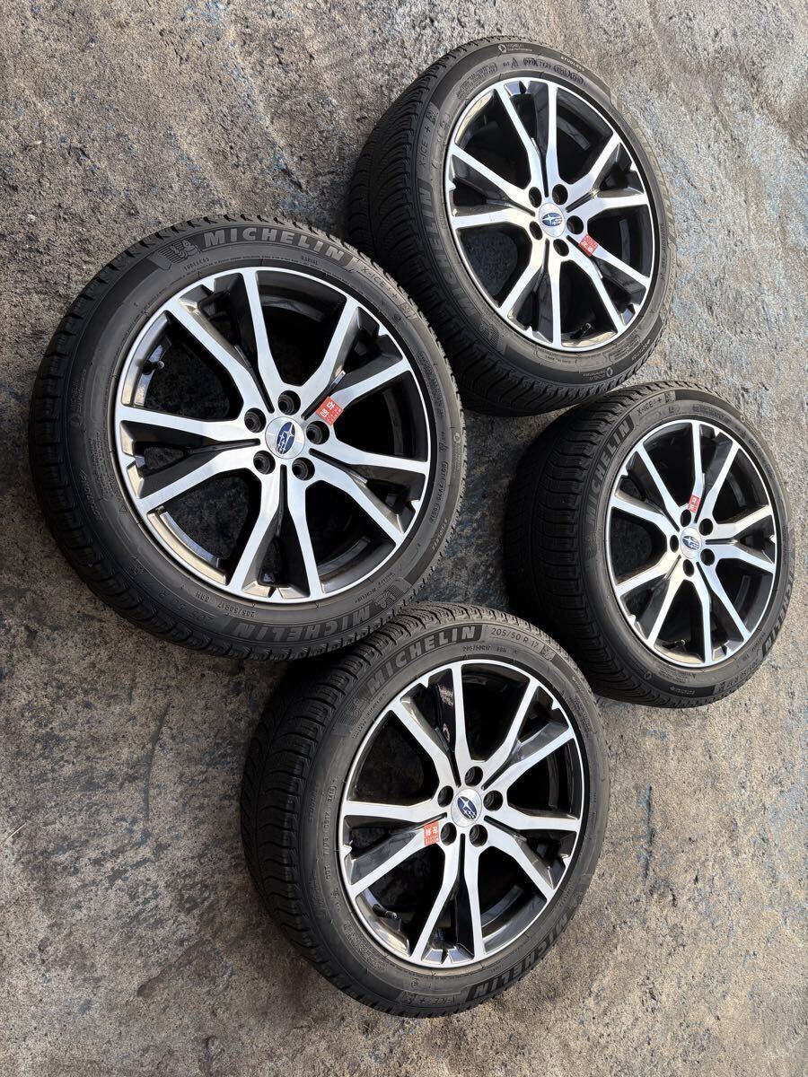  Subaru оригинальный GT серия Impreza Sports 17 дюймовый 7J 5 дыра PCD100ET+55 диаметр втулки 56 мм зимний. Michelin X-ICE3 205/50/R17 spew groove 