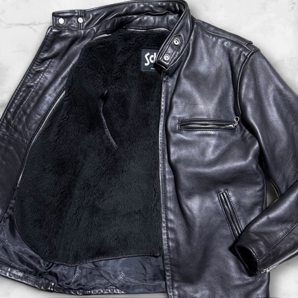 schottボアジャケットused 2025年最新】Yahoo!オークション -「schott レザー ボア