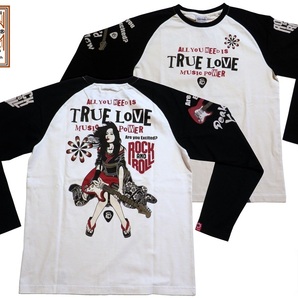 ピークドイエロー/PEAK’D YELLOW/Lサイズ/長袖Tシャツ/PYLT-243/白黒/エフ商会/新品/送料無料/アメカジ/バイカー/ラグラン