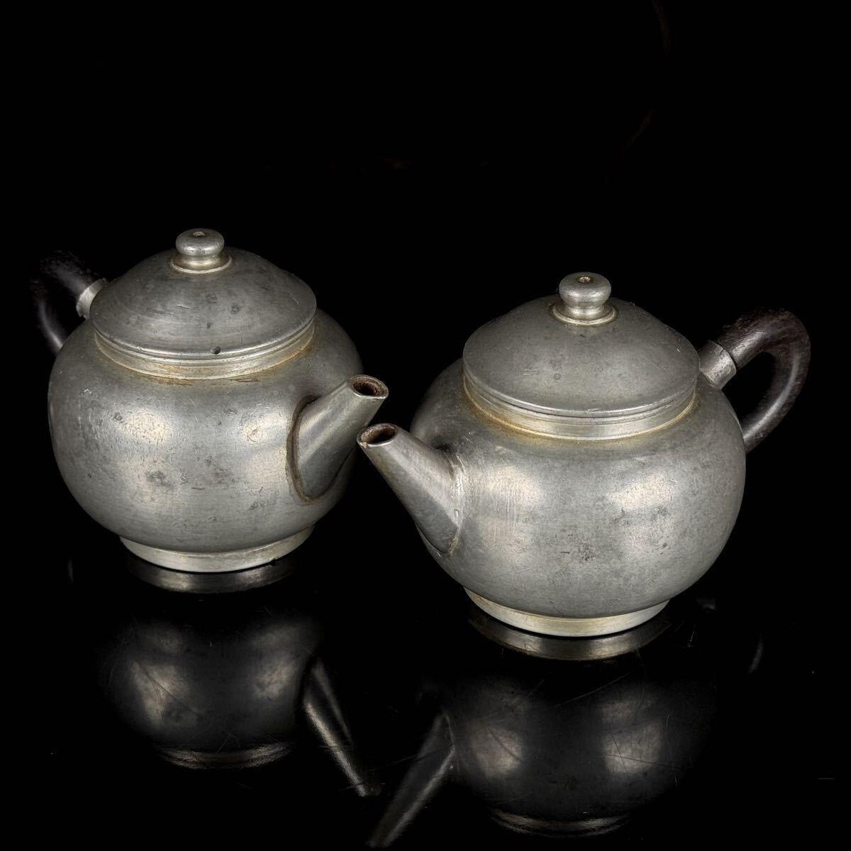 煎茶道具　薩摩　純正錫　山崎製　古錫梅文　急須　時代箱　M　R5009 煎茶道具 薩摩 純正錫 山崎製 古錫梅文 急須 時代箱 M R5009