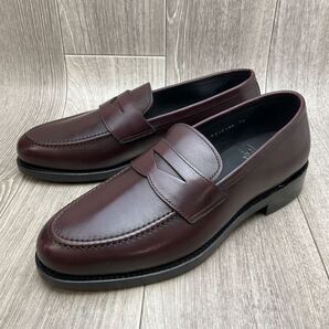 【アウトレット】コインローファー◆ボルドー◆サイズ7.5(26.0cm) 紳士革靴 グッドイヤー製法 ビジネスシューズ 牛革 モカシンスリッポン