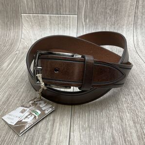 【アウトレット】MADE IN ITALY牛革レザーベルト◆ダークブラウン濃茶 紳士メンズ イタリア製レーザー加工