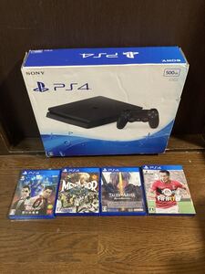 1円 PlayStation4 PS4 CUH-2000A 500GB ジェットブラック SONY プレステ4 ゲーム機 ソフト セット 初期化済 動作品 龍が如く No11-026-1