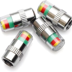 【4個セット】タイヤ空気圧監視 バルブキャップ センサー 汎用 タイヤ空気圧測 タイヤ圧力モニター3色