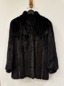 Норковая шуба, настоящая шуба, черная норка, короткая длина, PRELIOT ORIGINAL FUR FASHION, блестящий черный мех