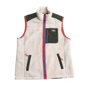 TJ3614▽L.L.Bean/L.L.Bean Мужской LG-REG Bean's Sherpa Fleece Vest 519060 Слоновая кость, зеленый и оранжево-рыжий