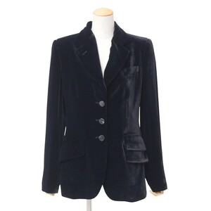 MI2272□ Неиспользованные Сделано в Италии Armani Collezioni Шелковая смесь велюр куртка Приталенный пиджак Дамы размер 42 с вешалкой
