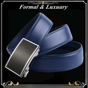 ベルト j54【紺】ネイビー 穴なし 無段階調整ベルト ゴルフベルト 人気 オートロック メンズ 革 ジーンズ ビジネス カジュアル