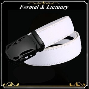 ベルト j58【白】ホワイト 穴なし 無段階調整ベルト ゴルフベルト 人気 オートロック メンズ 革 ジーンズ ビジネス カジュアル