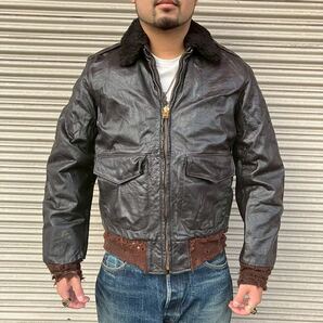 70s USA製 L.L.Bean G-1 裏ボア ムートン フライト レザー ジャケット エルエルビーン ヴィンテージ USNavy ミリタリー 本革 80s 襟ボア