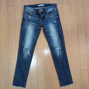 美脚 AZUL BY MOUSSY スキニー 25インチ ダメージ加工 1029