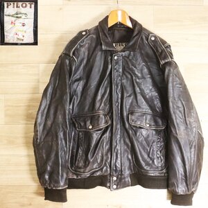 M13O/Y5.9-7 PILOT フライトジャケット A-2タイプ G-1 レザージャケット 牛革 本革 革ジャン 皮ジャン レザーブルゾン 54