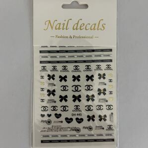 ネイルシール Nail decals ネイルデカール ロゴ ブラック