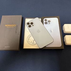 【美品 付属品未使用】iPhone13 promax 128GB シエラブルー SIMフリー Apple純正10W・12W充電器付属 NIMASOガラスフィルム【送料無料】