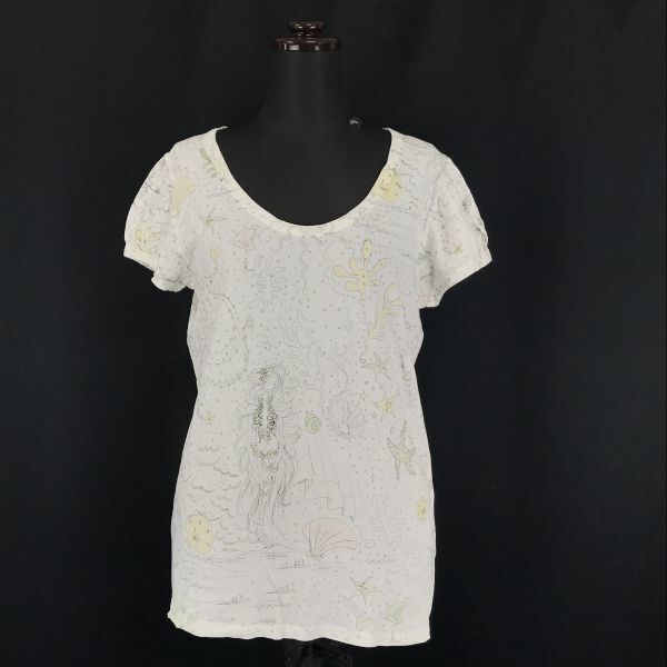 Made in Japan★TSUMORI CHISATO★半袖Tシャツ/カットソー【Women's size-M/2/白/White/総柄】Tops/Shirts◆BG983