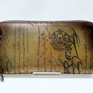 良好品 Berluti ベルルッティ イタウバ スクリットレザー ロングジップウォレット ラウンド長財布 ブラウン グラデーション