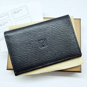 美品 LOEWE ロエベ アナグラム レザー カードホルダー 名刺入れ 黒 オールド