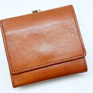 未使用保管 Hawk Company ホークカンパニー フォコン がま口三つ折り 財布 ブラウン