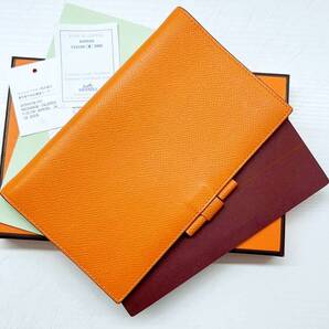 ほぼ未使用 美品 HERMES エルメス アジェンダヴィジョン 手帳カバー オレンジ クシュベル □J アジェンダビジョン
