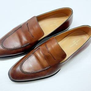 良好品 Louis Vuitton ルイヴィトン レザー ペニーローファー ブラウン 6M 25cm